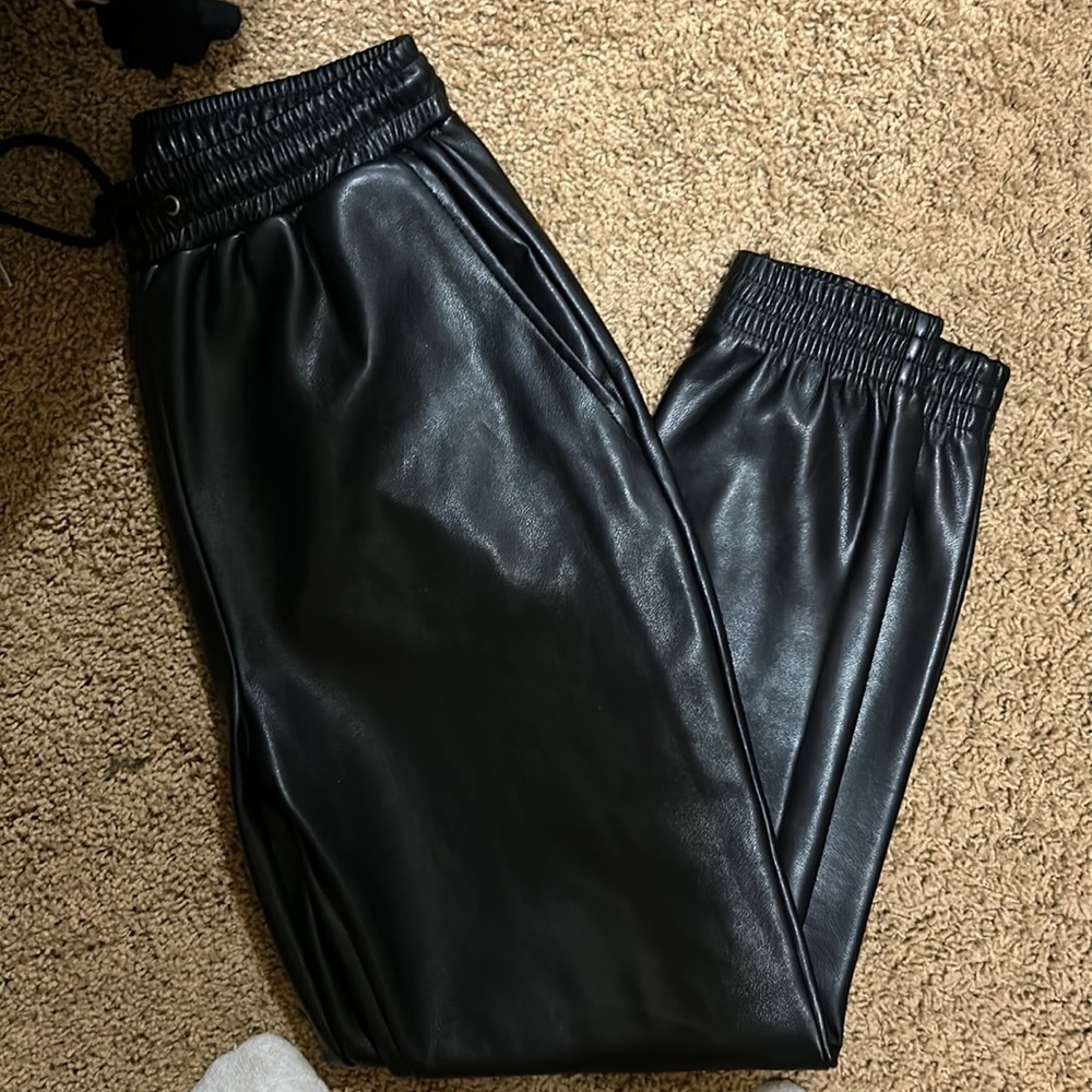 Vegan leather joggers